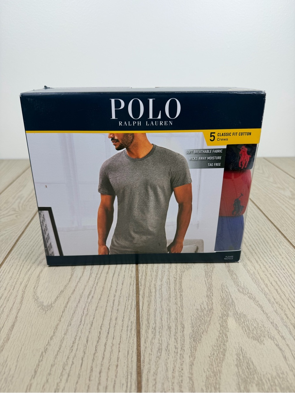 Polo Ralph Lauren Men's 5 Pack Classic Fit Cotton Crews Large Multi $69.50